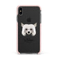 Powderpuff Chinese Crested Personalised Apple iPhone Xs Max Impact Case Pink Edge on Black Phone