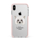 Powderpuff Chinese Crested Personalised Apple iPhone Xs Max Impact Case Pink Edge on Silver Phone