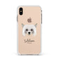 Powderpuff Chinese Crested Personalised Apple iPhone Xs Max Impact Case White Edge on Gold Phone