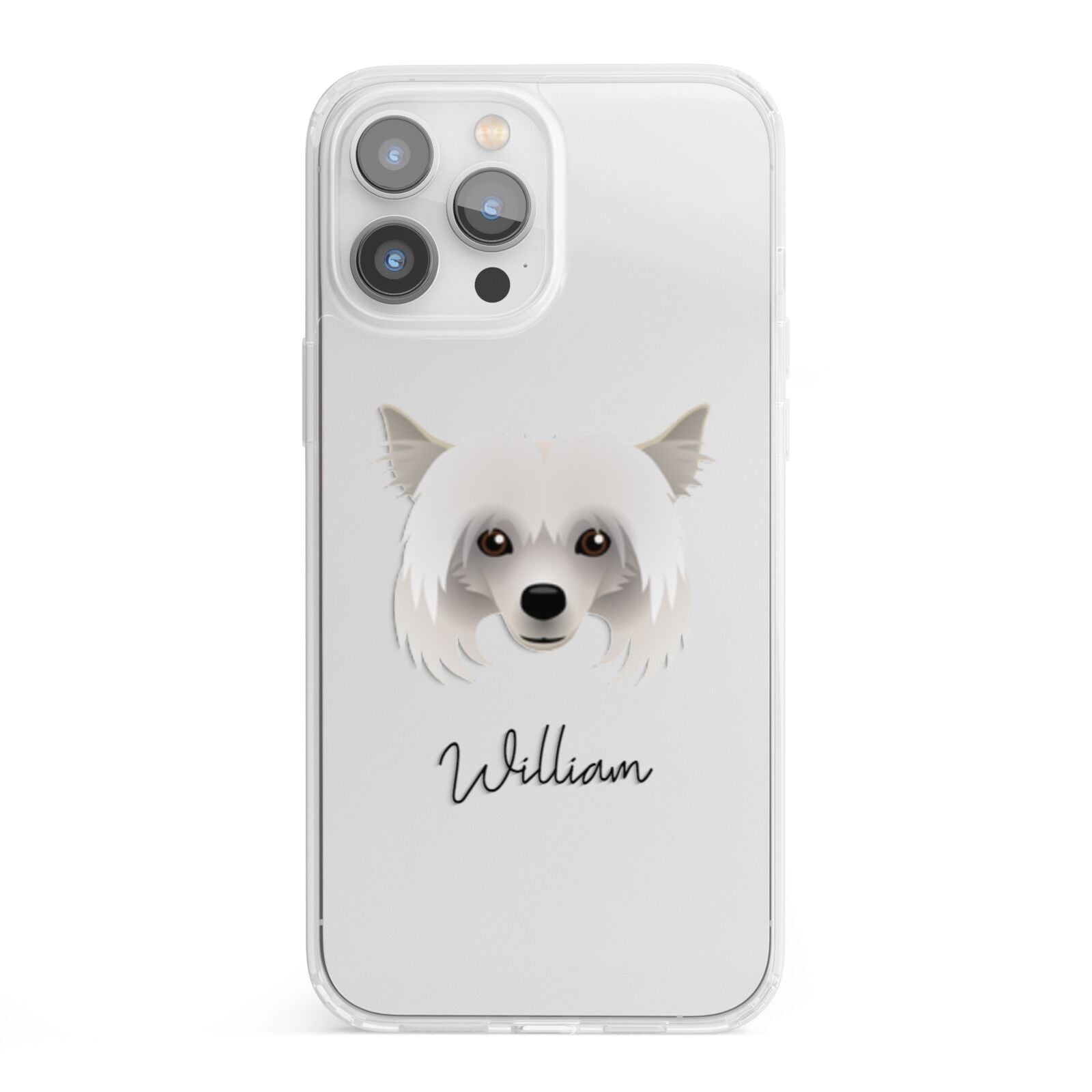 Powderpuff Chinese Crested Personalised iPhone 13 Pro Max Clear Bumper Case
