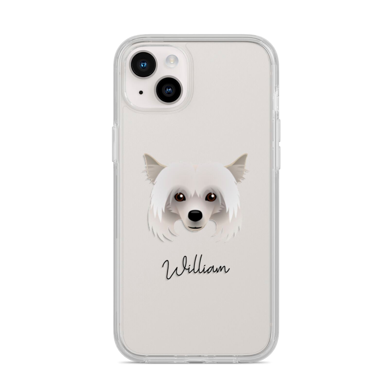 Powderpuff Chinese Crested Personalised iPhone 14 Plus Clear Tough Case Starlight