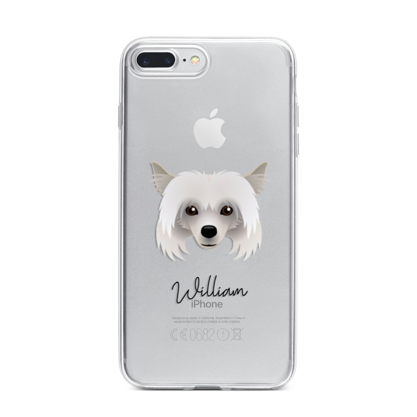 Powderpuff Chinese Crested Personalised iPhone 7 Plus Bumper Case on Silver iPhone