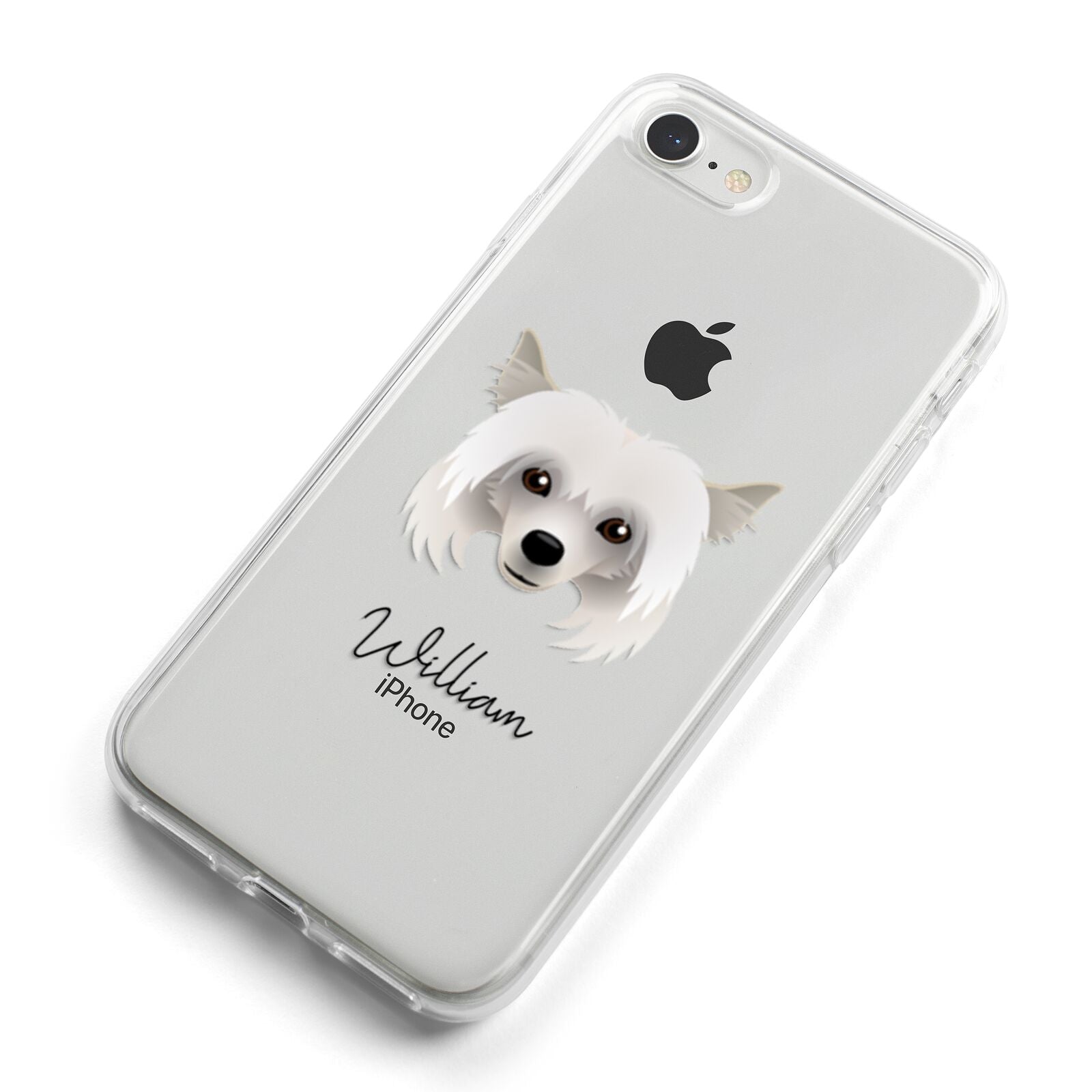 Powderpuff Chinese Crested Personalised iPhone 8 Bumper Case on Silver iPhone Alternative Image