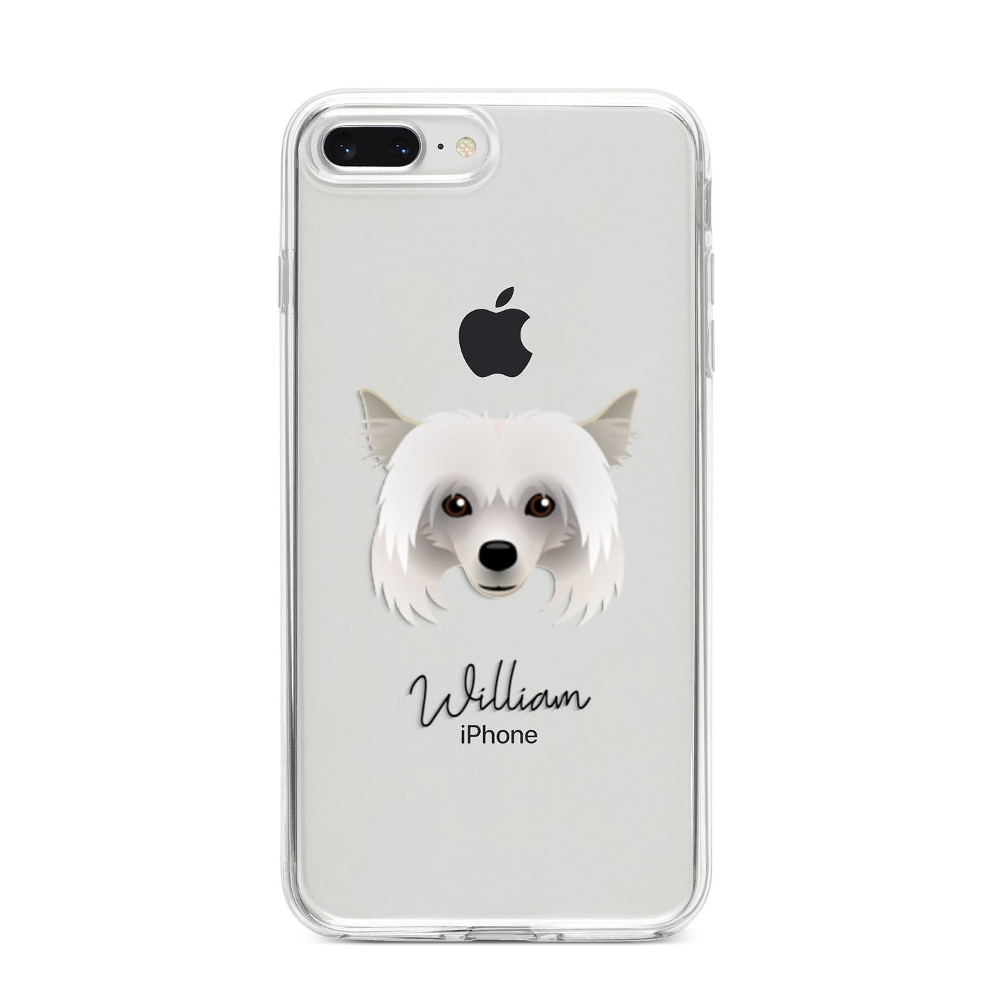 Powderpuff Chinese Crested Personalised iPhone 8 Plus Bumper Case on Silver iPhone