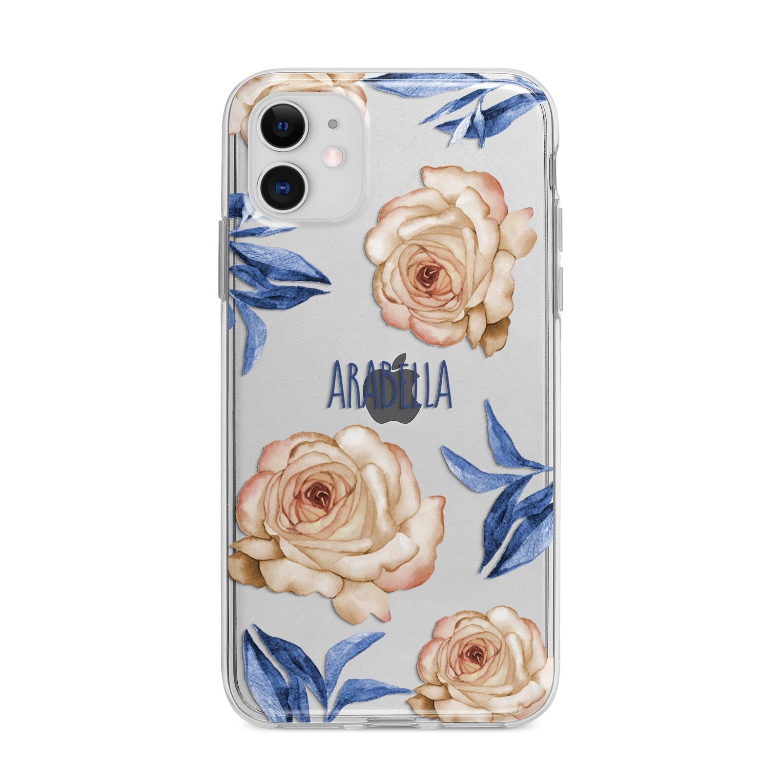 Pretty Floral Custom Apple iPhone 11 in White with Bumper Case