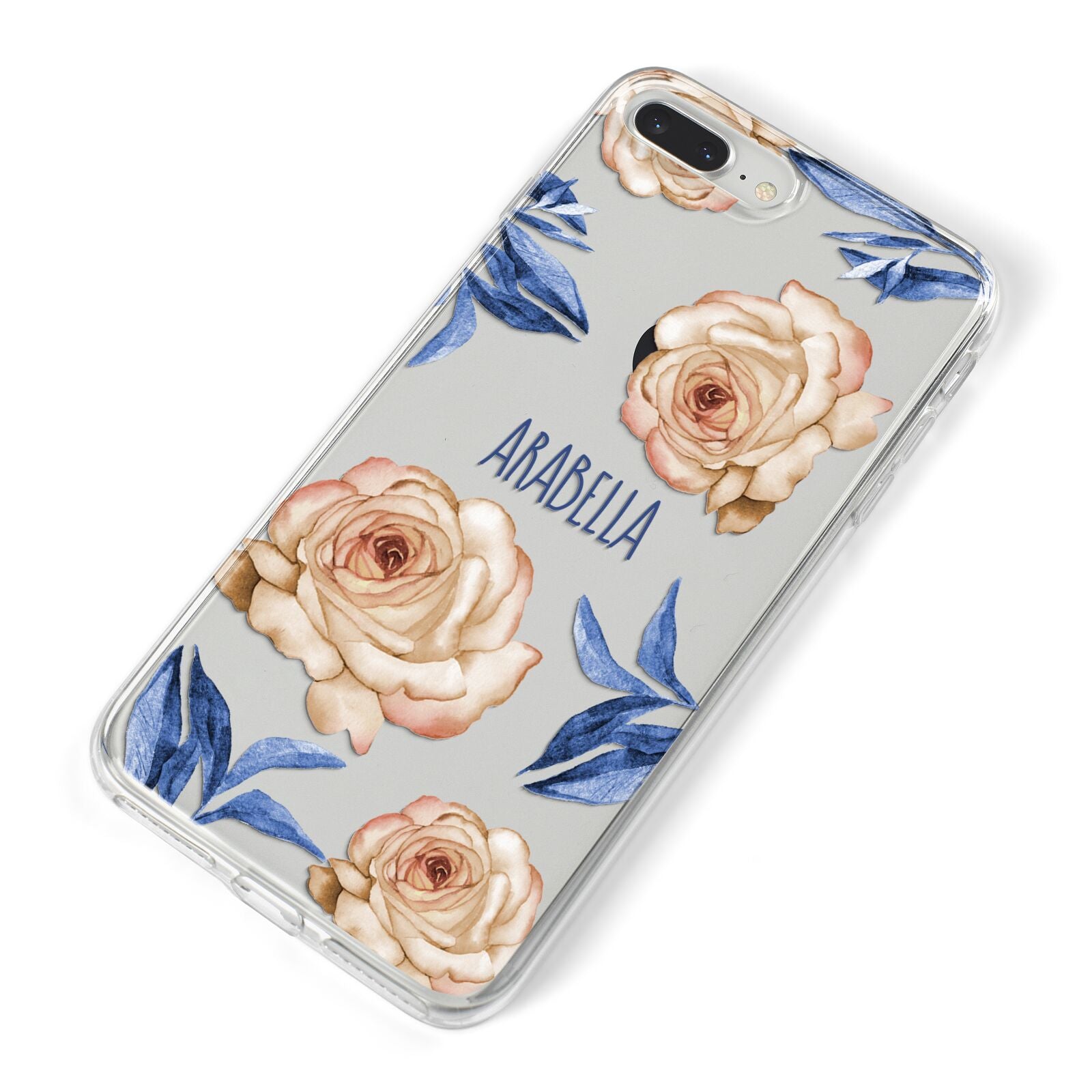 Pretty Floral Custom iPhone 8 Plus Bumper Case on Silver iPhone Alternative Image