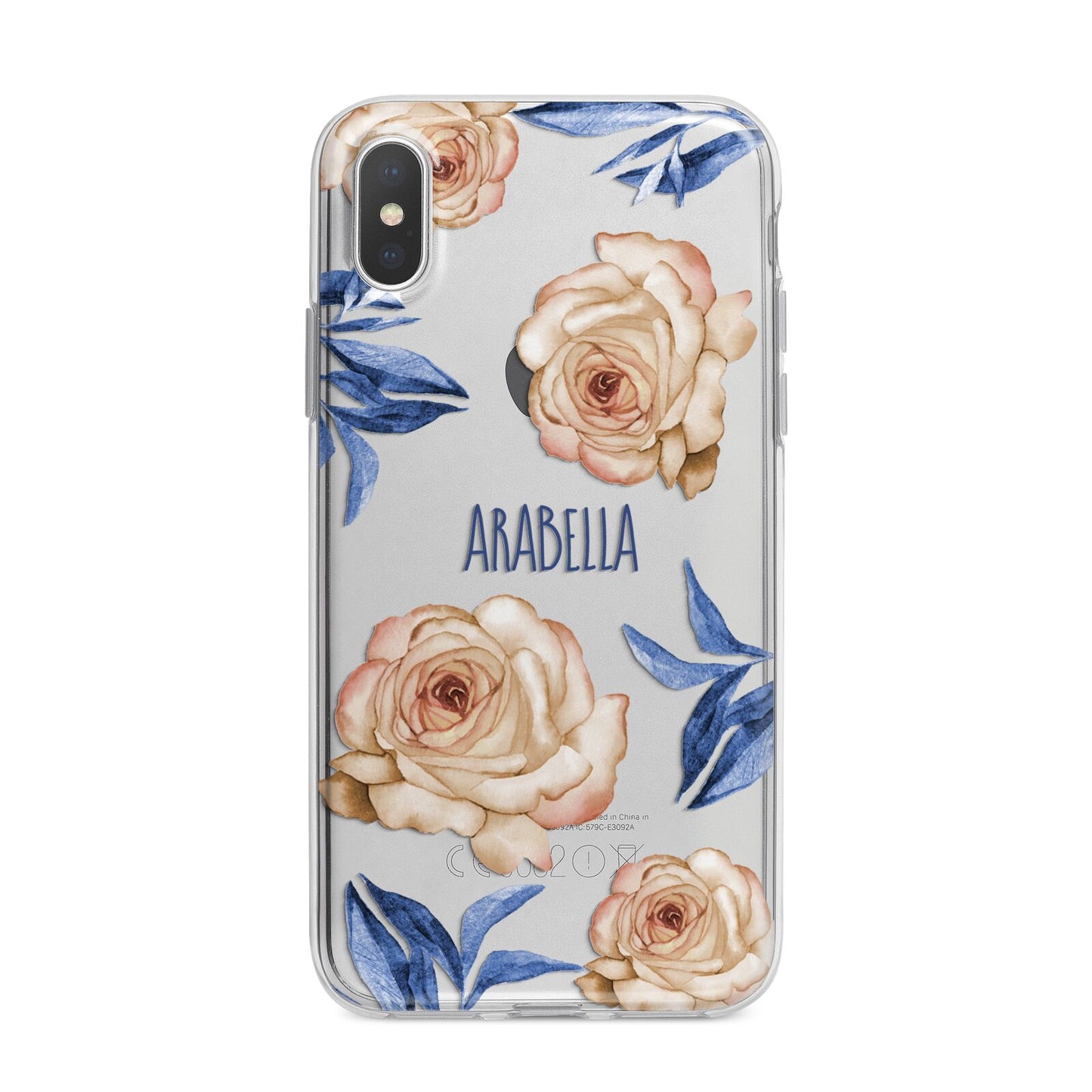 Pretty Floral Custom iPhone X Bumper Case on Silver iPhone Alternative Image 1