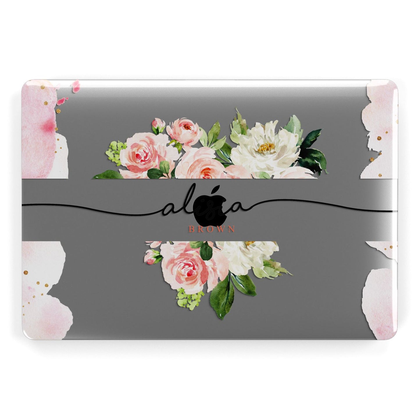 Pretty Roses Personalised Name Apple MacBook Case