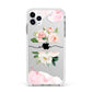 Pretty Roses Personalised Name Apple iPhone 11 Pro Max in Silver with White Impact Case