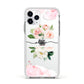 Pretty Roses Personalised Name Apple iPhone 11 Pro in Silver with White Impact Case