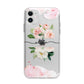 Pretty Roses Personalised Name Apple iPhone 11 in White with Bumper Case