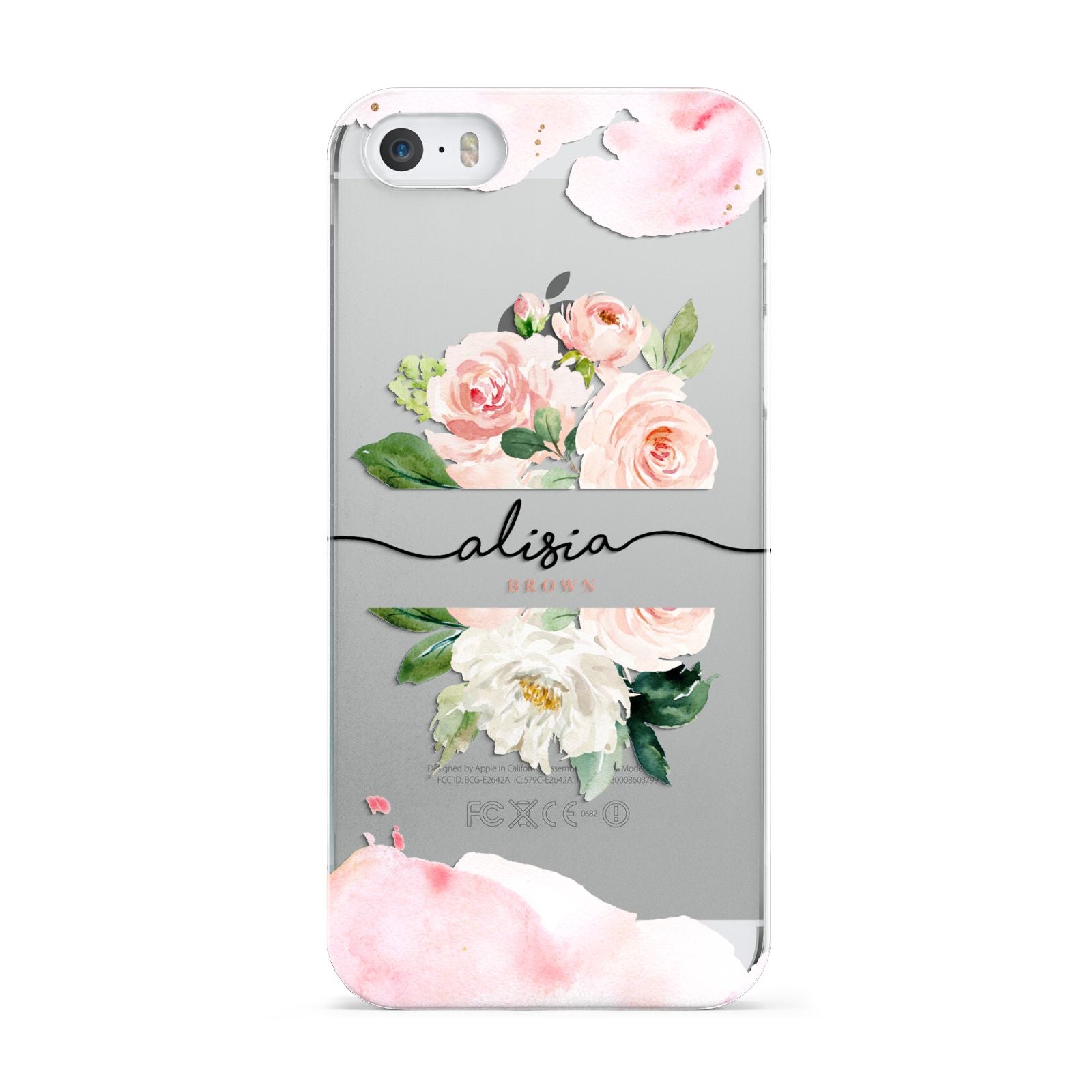Pretty Roses Personalised Name Apple iPhone 5 Case
