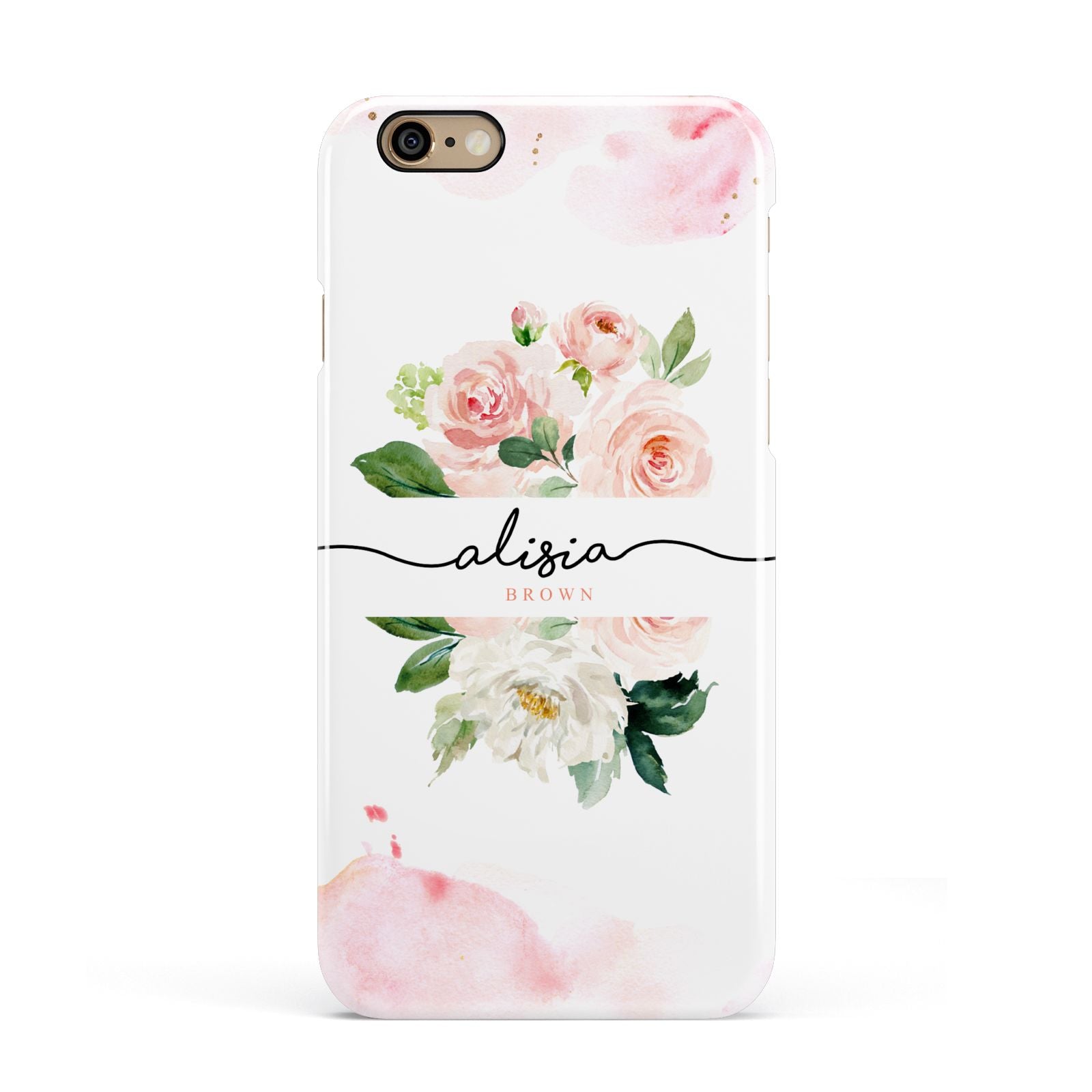 Pretty Roses Personalised Name Apple iPhone 6 3D Snap Case