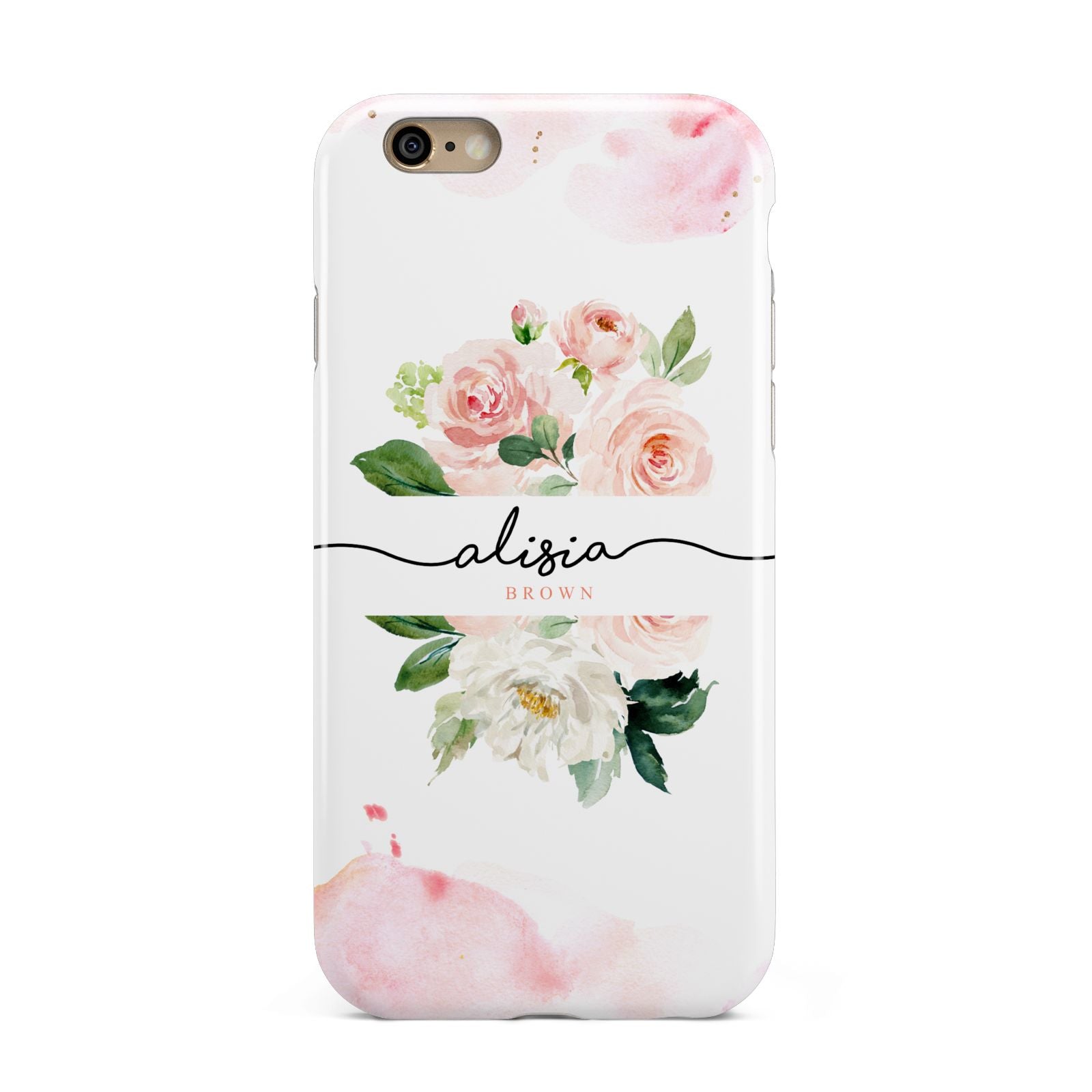 Pretty Roses Personalised Name Apple iPhone 6 3D Tough Case