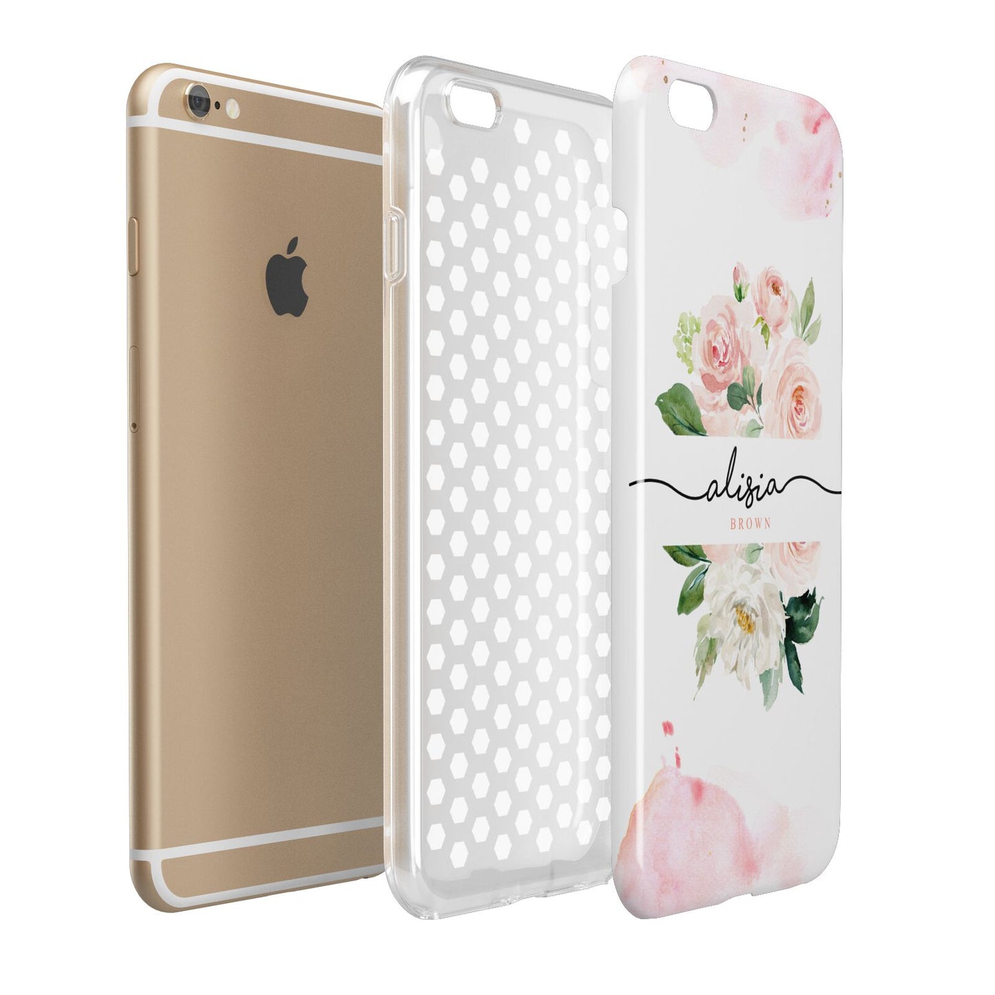 Pretty Roses Personalised Name Apple iPhone 6 Plus 3D Tough Case Expand Detail Image