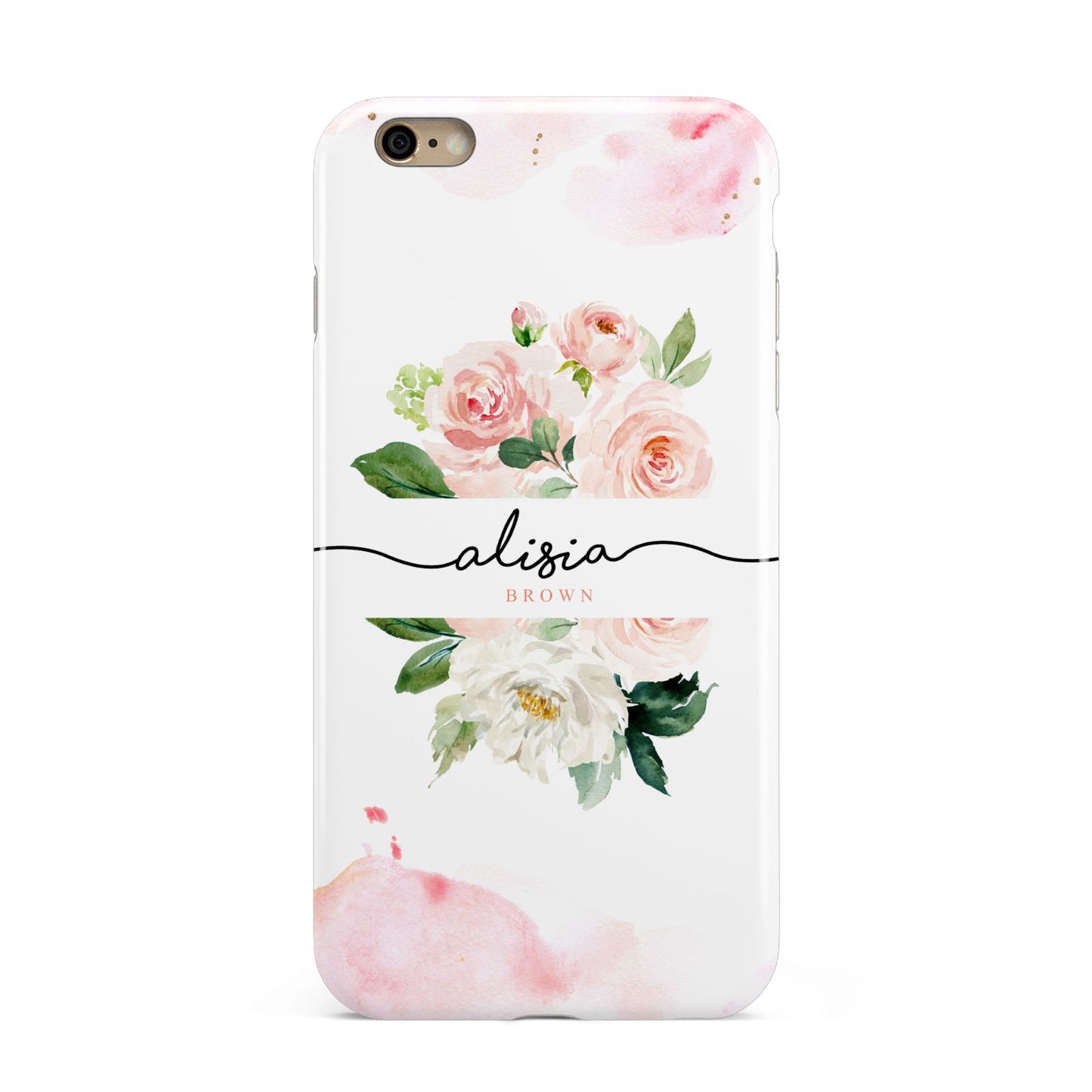 Pretty Roses Personalised Name Apple iPhone 6 Plus 3D Tough Case