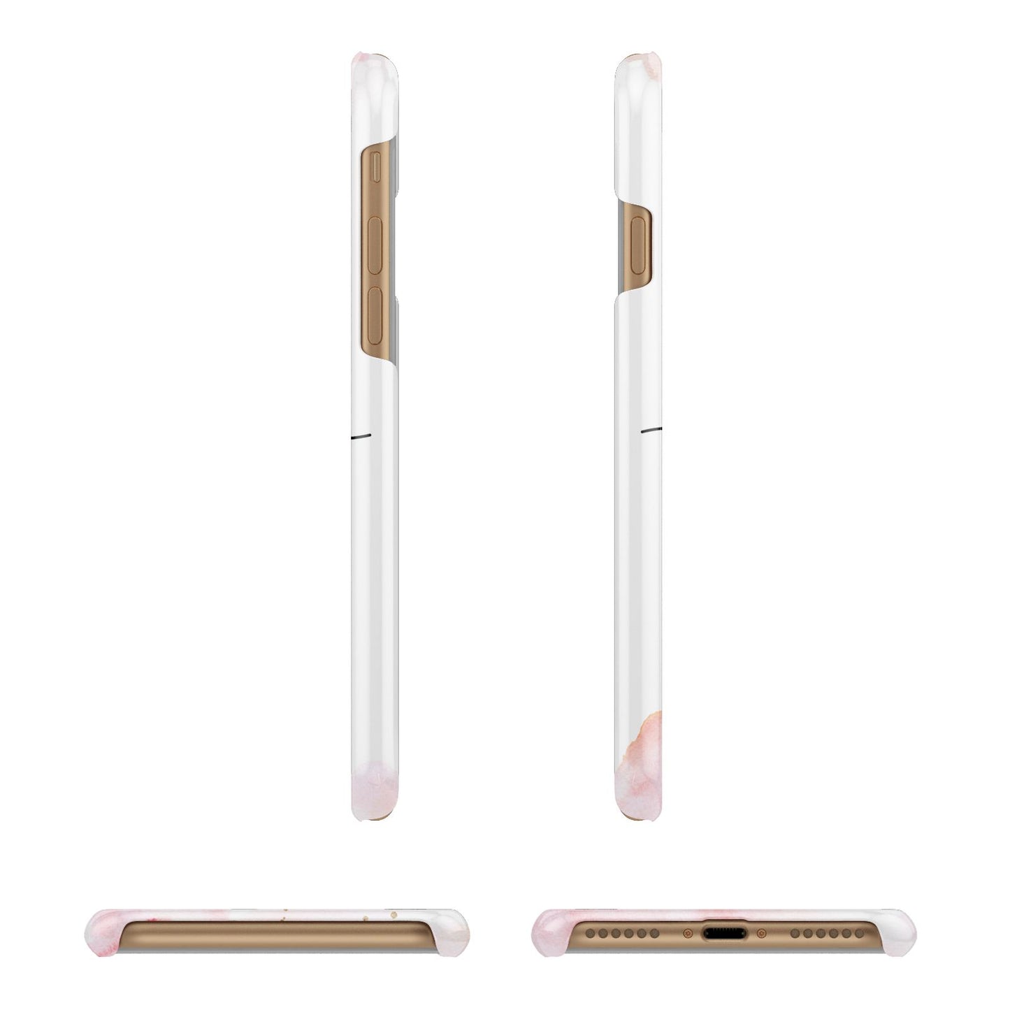 Pretty Roses Personalised Name Apple iPhone 7 8 3D Wrap Snap Case Angled Images