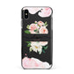 Pretty Roses Personalised Name Apple iPhone Xs Max Impact Case Black Edge on Black Phone