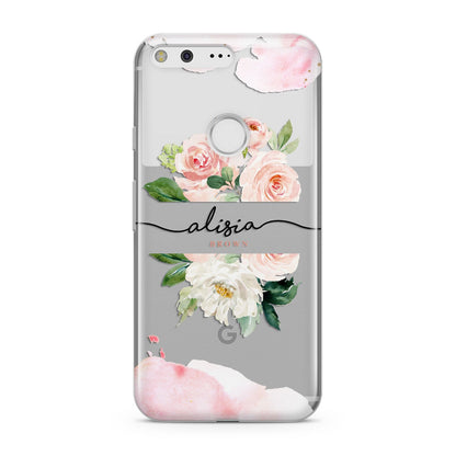 Pretty Roses Personalised Name Google Pixel Case