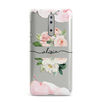 Pretty Roses Personalised Name Nokia Case