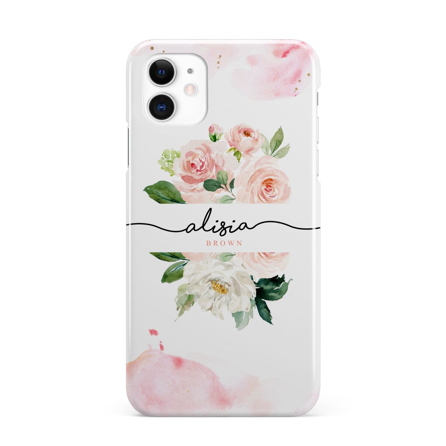 Pretty Roses Personalised Name iPhone 11 3D Snap Case