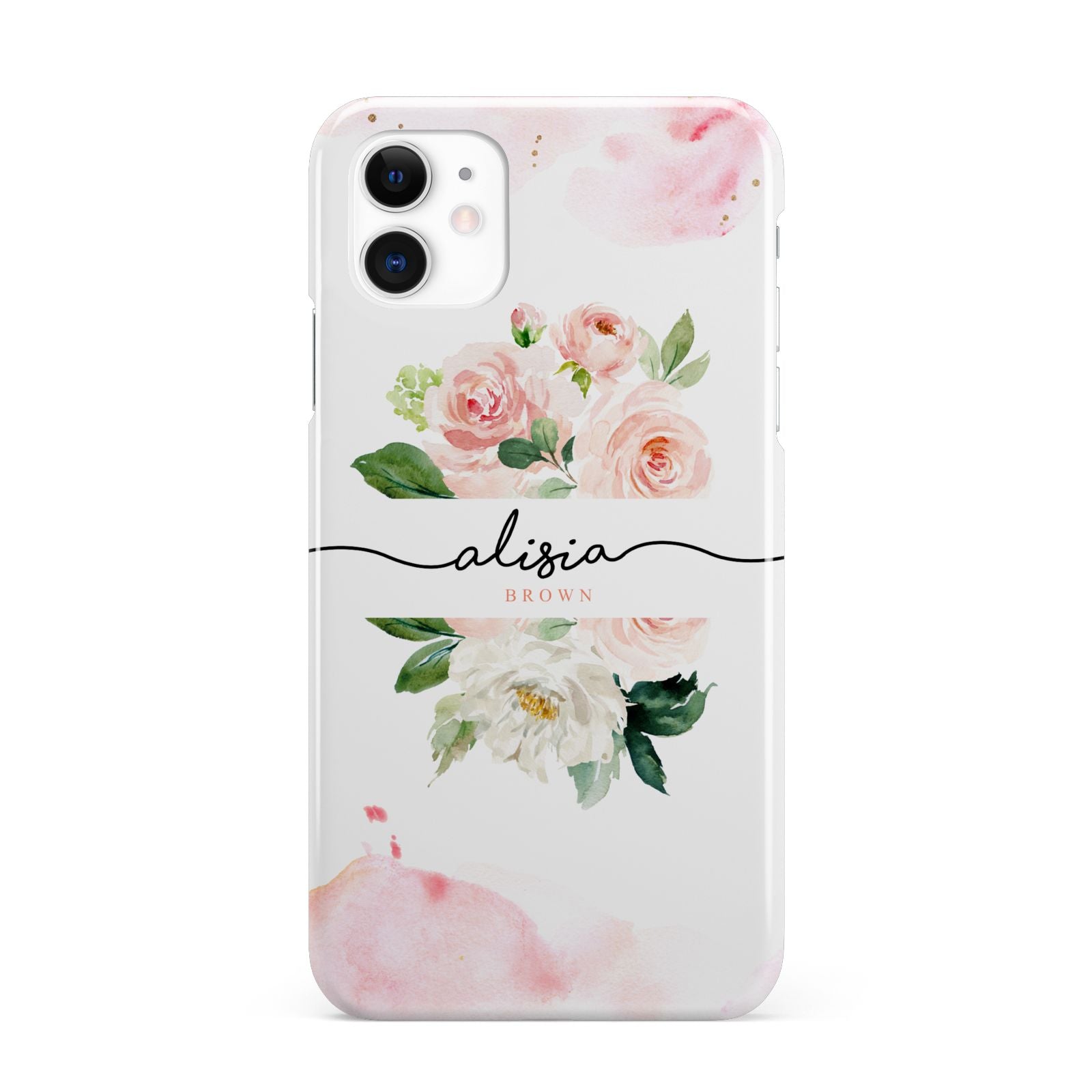 Pretty Roses Personalised Name iPhone 11 3D Snap Case