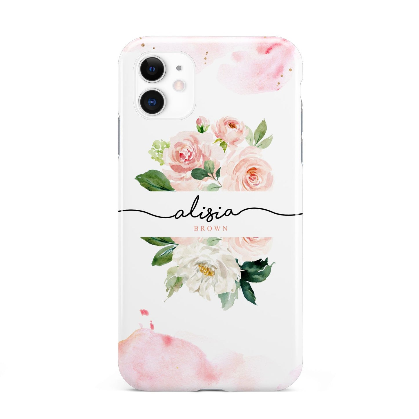 Pretty Roses Personalised Name iPhone 11 3D Tough Case