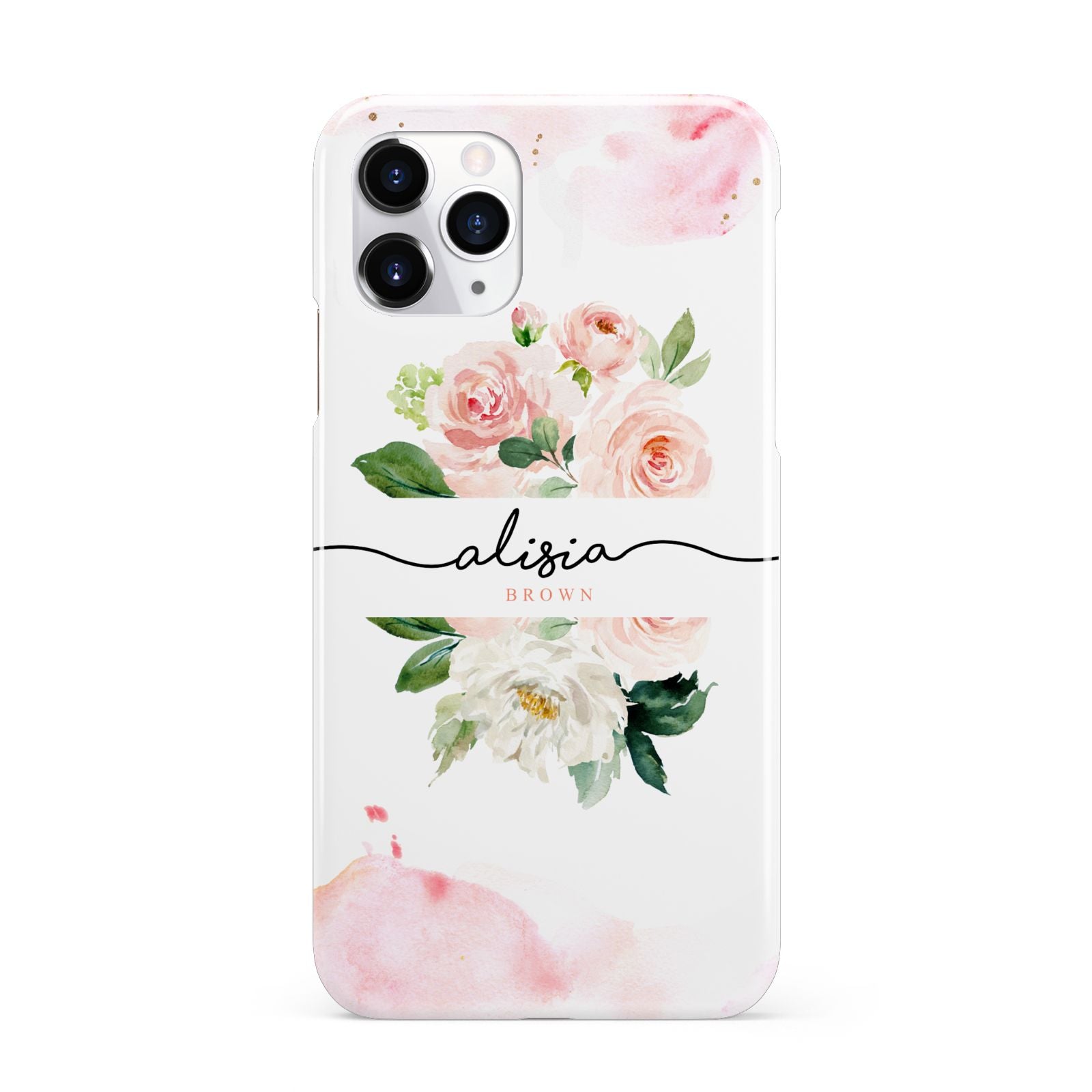 Pretty Roses Personalised Name iPhone 11 Pro 3D Snap Case