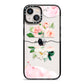 Pretty Roses Personalised Name iPhone 13 Black Impact Case on Silver phone
