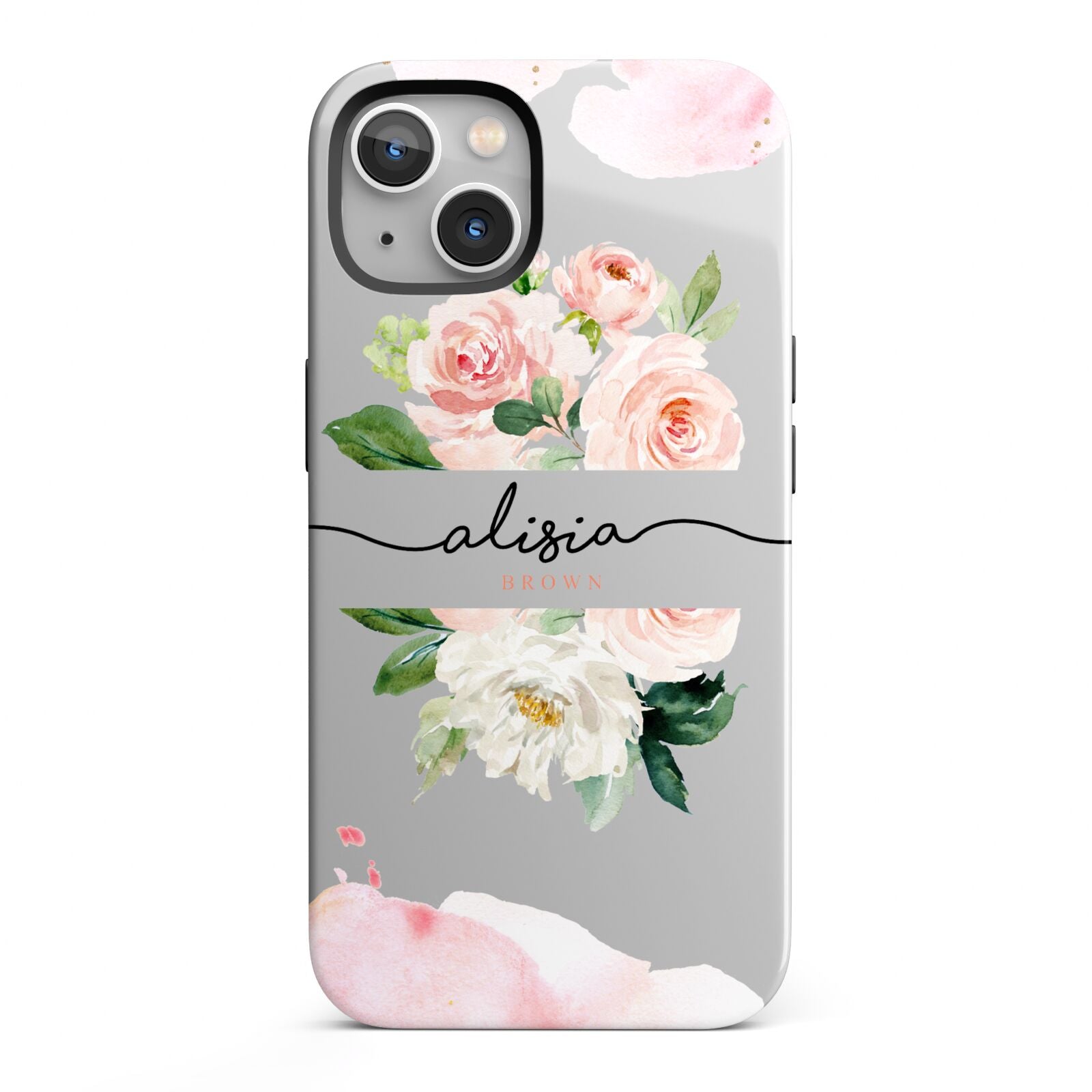 Pretty Roses Personalised Name iPhone 13 Full Wrap 3D Tough Case
