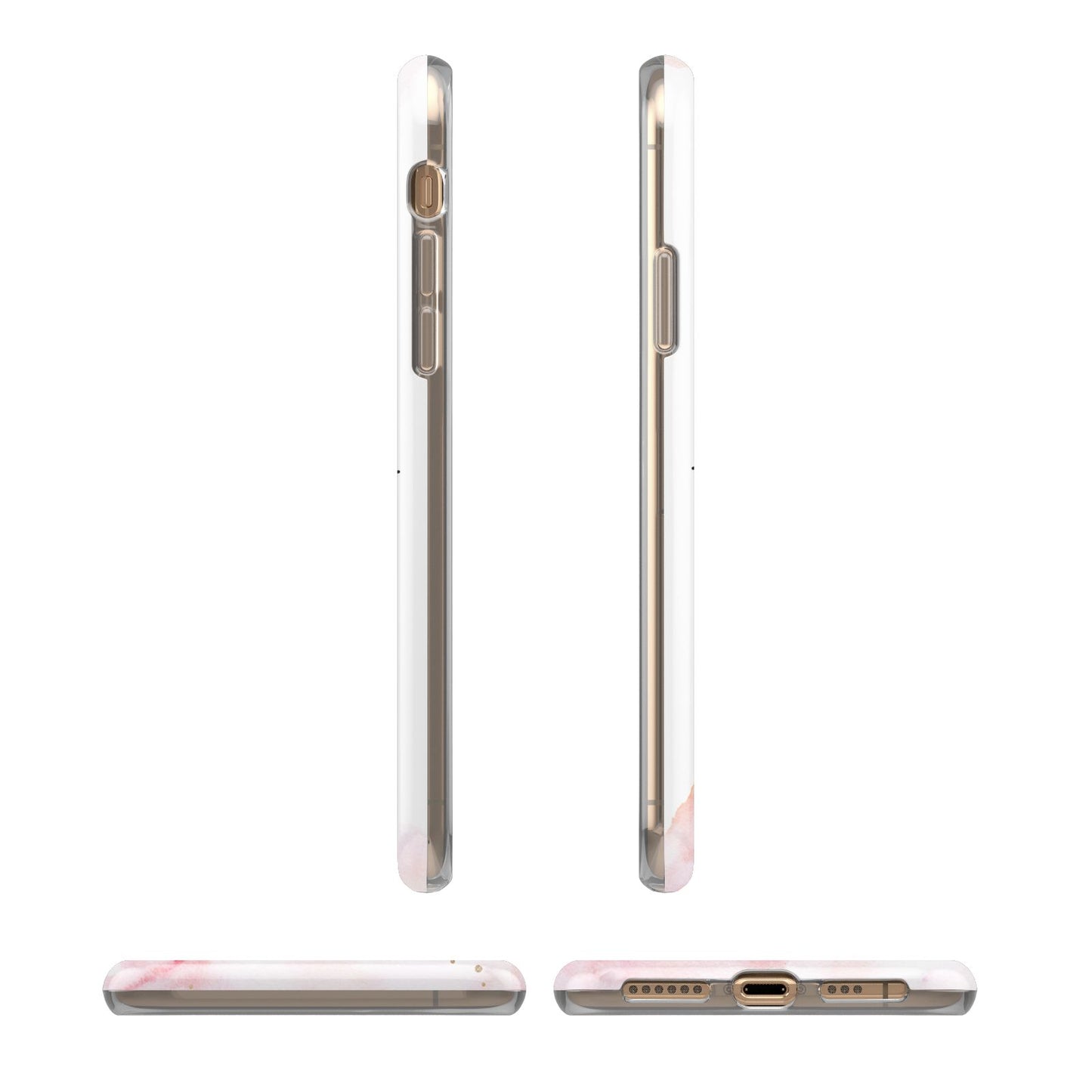 Pretty Roses Personalised Name iPhone XS 3D Tough Case in Gold Angled Images