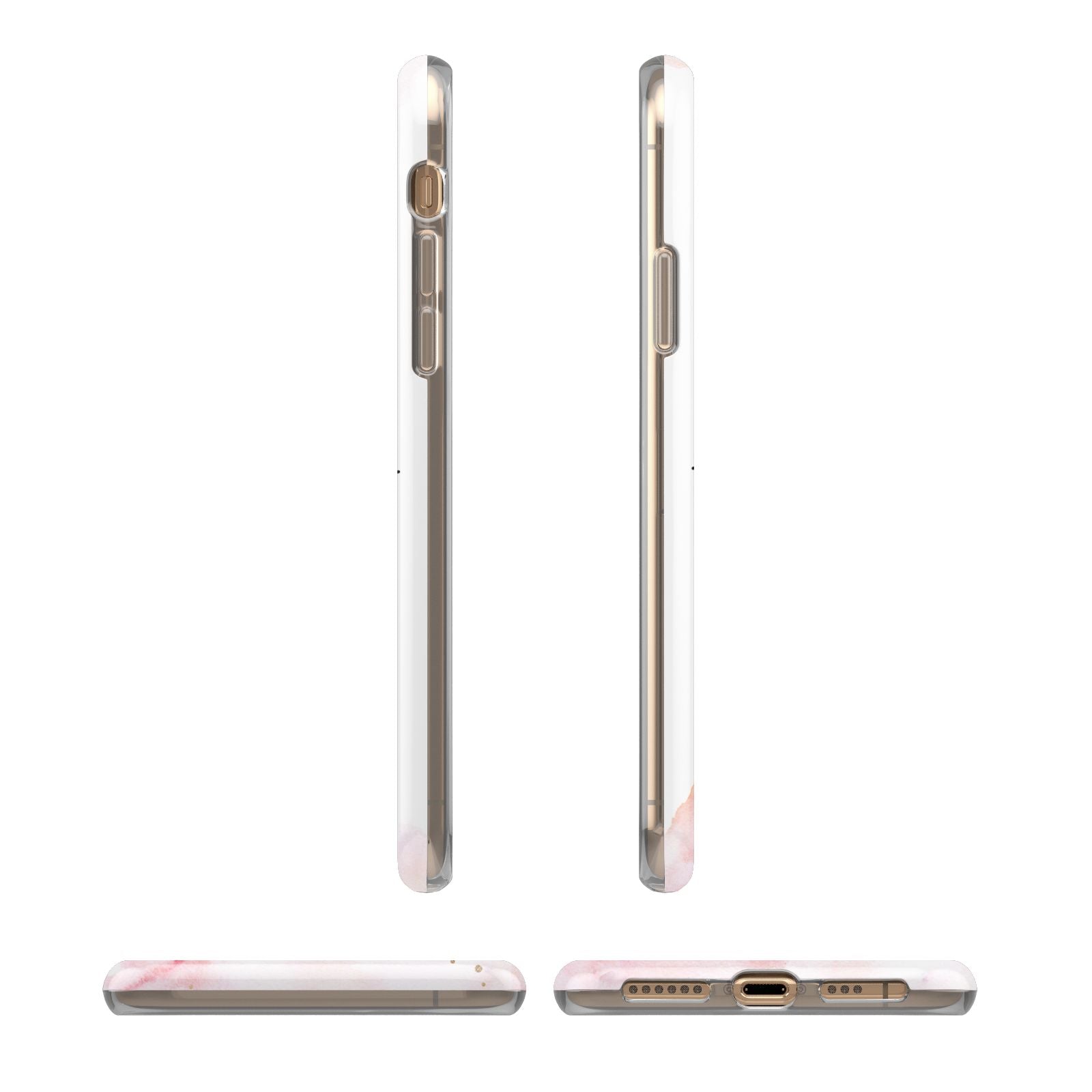 Pretty Roses Personalised Name iPhone XS 3D Tough Case in Gold Angled Images