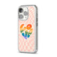 Pride iPhone 14 Pro Clear Tough Case Silver Angled Image