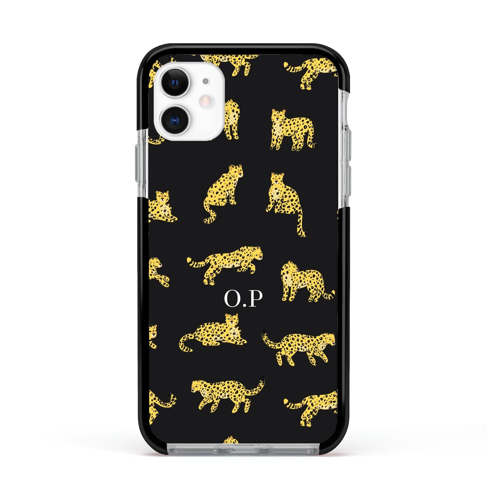 Prowling Leopard Apple iPhone 11 in White with Black Impact Case