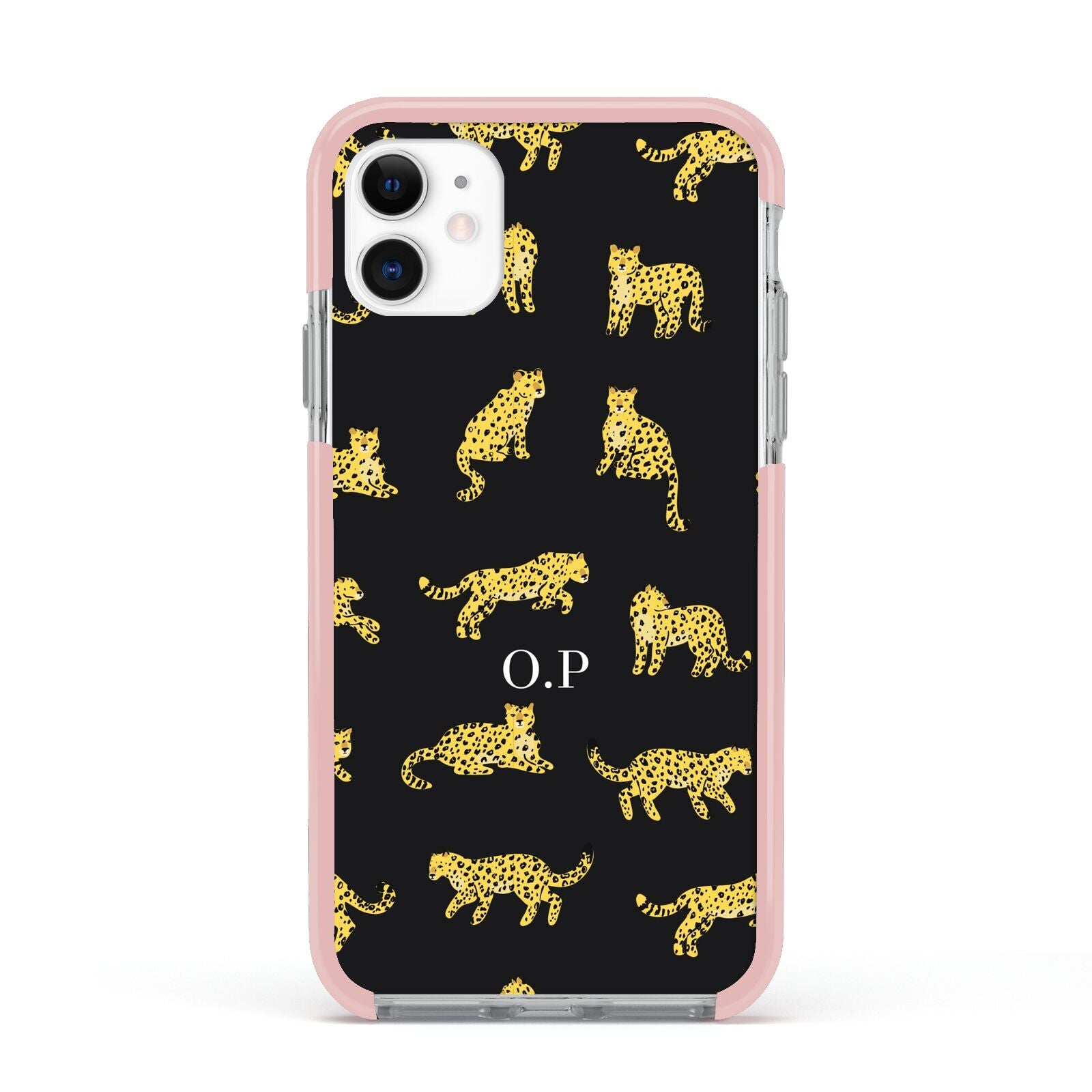 Prowling Leopard Apple iPhone 11 in White with Pink Impact Case