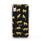 Prowling Leopard Apple iPhone XR Impact Case Pink Edge on Silver Phone