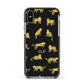 Prowling Leopard Apple iPhone Xs Impact Case Black Edge on Silver Phone
