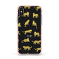 Prowling Leopard Apple iPhone Xs Impact Case Pink Edge on Gold Phone