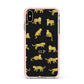 Prowling Leopard Apple iPhone Xs Max Impact Case Pink Edge on Gold Phone