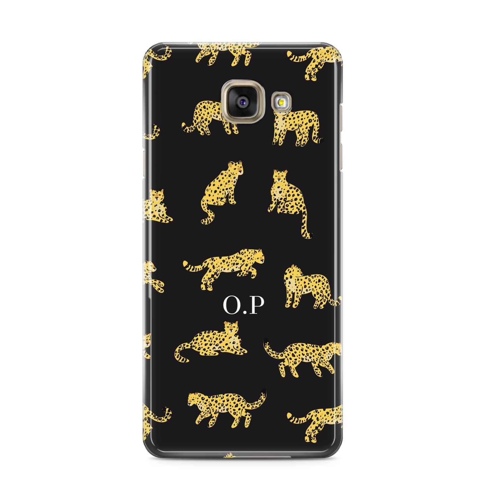 Prowling Leopard Samsung Galaxy A3 2016 Case on gold phone