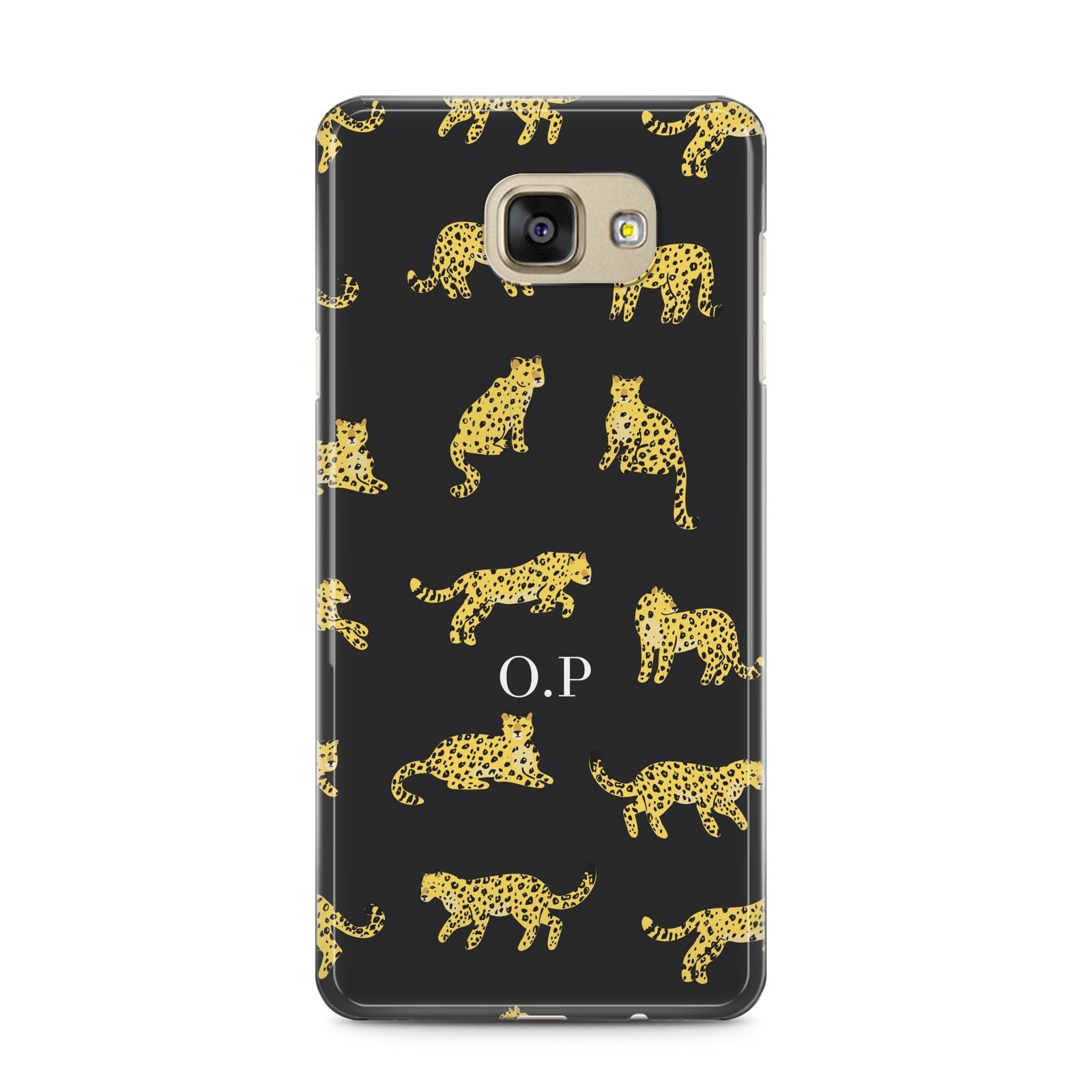 Prowling Leopard Samsung Galaxy A5 2016 Case on gold phone