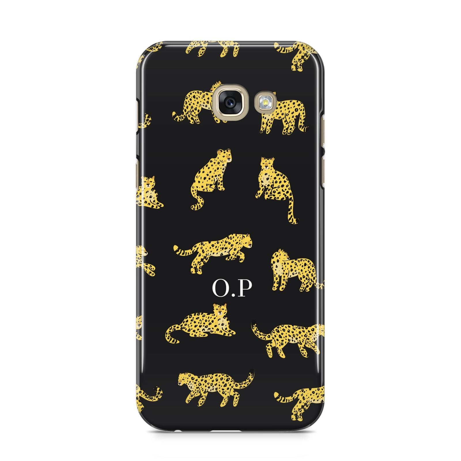 Prowling Leopard Samsung Galaxy A5 2017 Case on gold phone