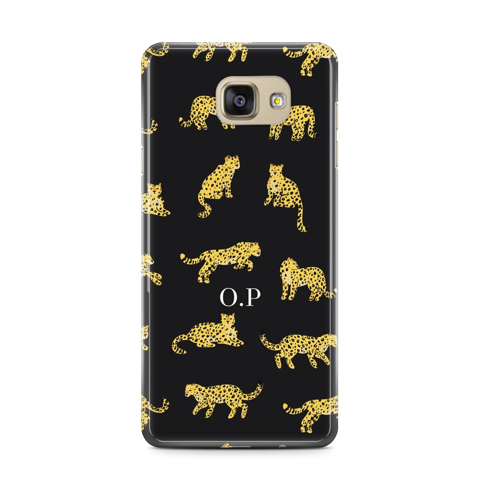 Prowling Leopard Samsung Galaxy A7 2016 Case on gold phone