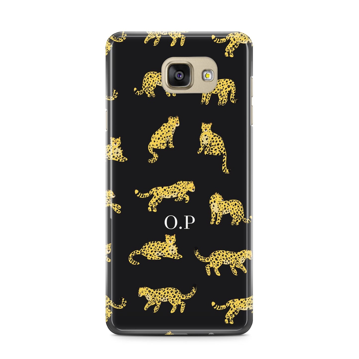 Prowling Leopard Samsung Galaxy A7 2016 Case on gold phone