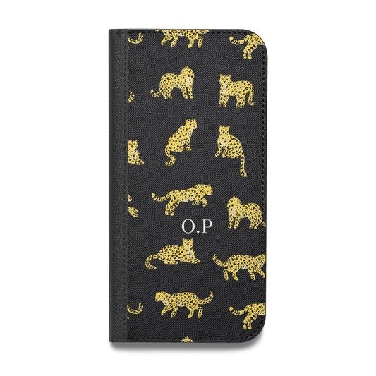 Prowling Leopard Vegan Leather Flip iPhone Case
