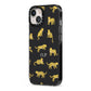 Prowling Leopard iPhone 13 Black Impact Case Side Angle on Silver phone