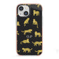 Prowling Leopard iPhone 13 Mini TPU Impact Case with Pink Edges