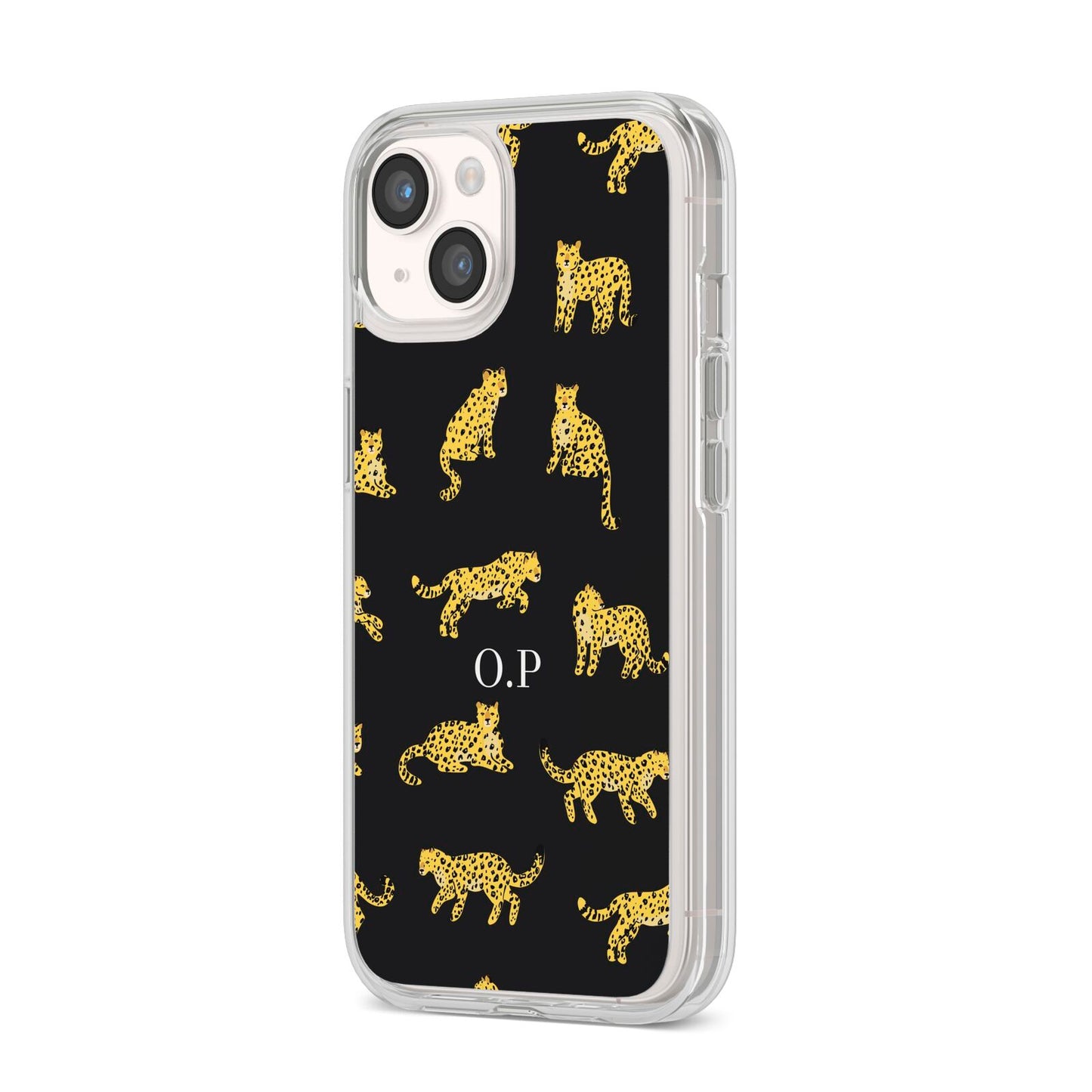 Prowling Leopard iPhone 14 Clear Tough Case Starlight Angled Image