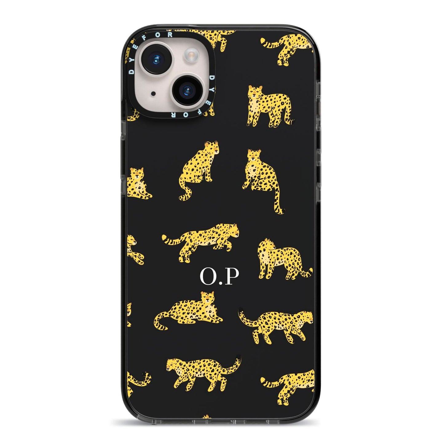 Prowling Leopard iPhone 14 Plus Black Impact Case on Silver phone