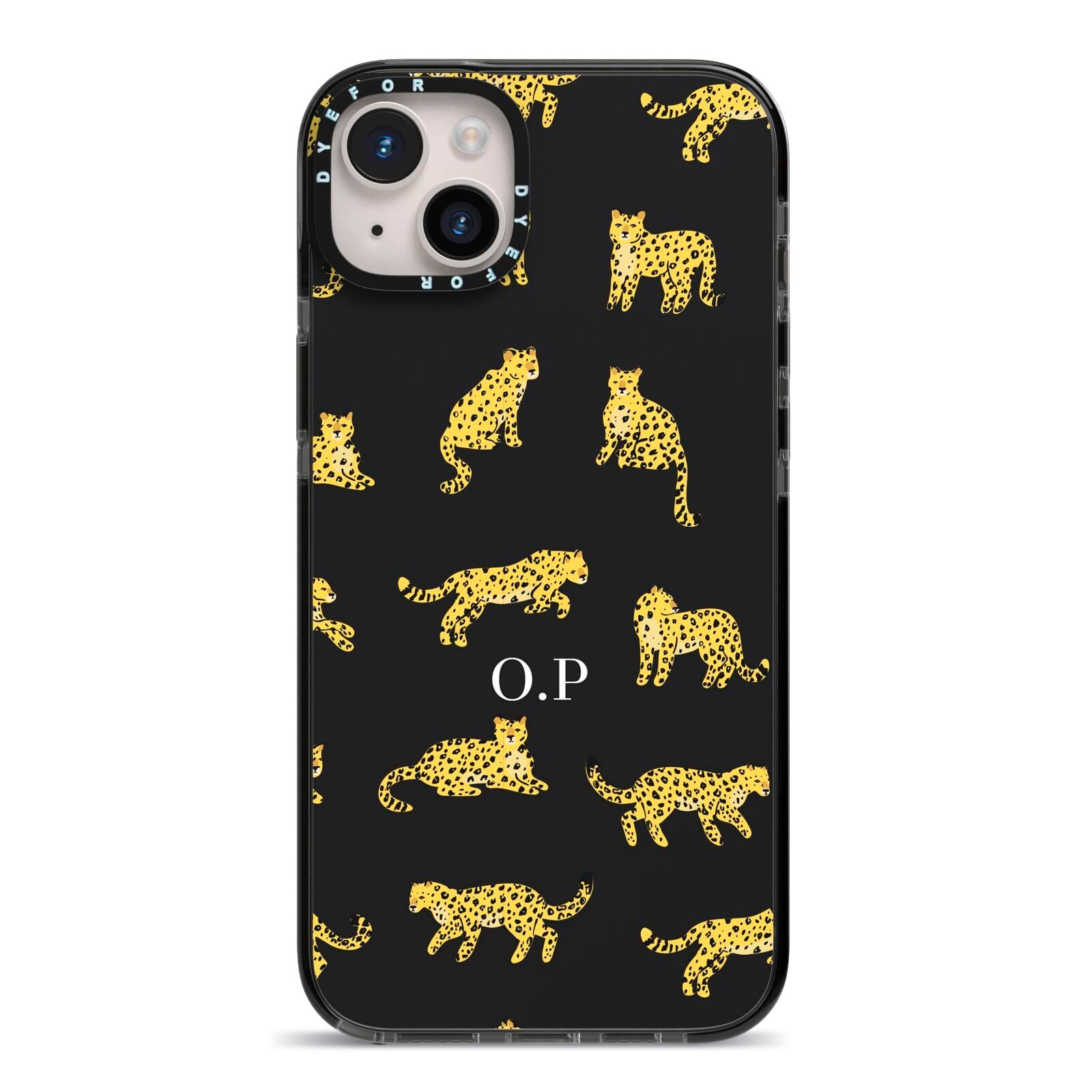 Prowling Leopard iPhone 14 Plus Black Impact Case on Silver phone